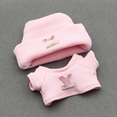 LA BUBU Stylisches Puppen-Outfit-Set – Hut Und Oberteil, Kompatibel Mit 17 Cm Großen Puppen, Lässige Mode In Weiß/Pink(Pink) von LA BUBU