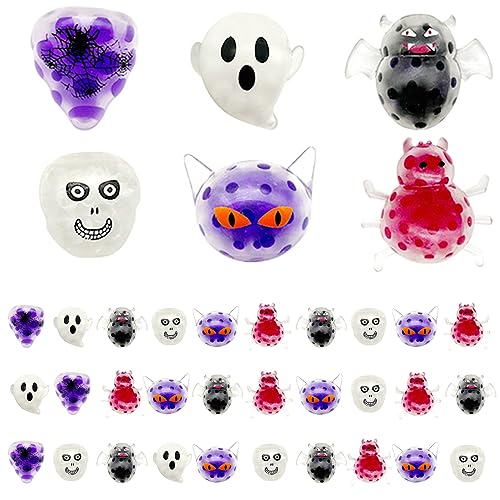 Halloween Stress Bälle, 36 PCS Halloween Mini Stress Bälle drücken Spielzeug mit Wasserperlen für Party. von LAANCOO