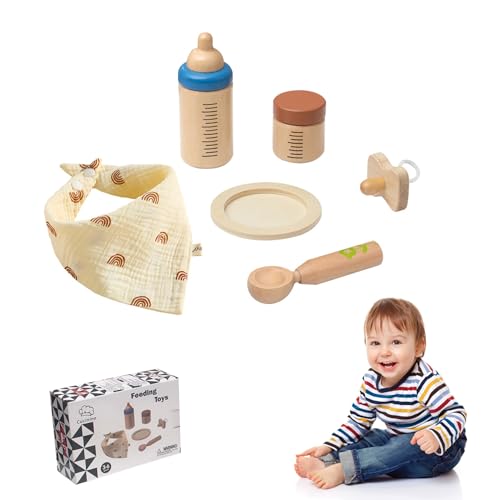 LAANCOO Babypuppen -Fütterungsset realistische hölzerne Babypuppen -Fütterungszubehör mit Löffel, Abschnittsteller, Milchflasche und mehr, Babypuppenzubehör für Spielzeug Spielen, Babypuppenzubehör LAANCOO Babypuppen -Fütterungsset realistische hölzerne Babypuppen -Fütterungszubehör mit Löffel, Abschnittsteller, Milchflasche und mehr, Babypuppenzubehör für Spielzeug Spielen, Babypuppenzubehör von LAANCOO