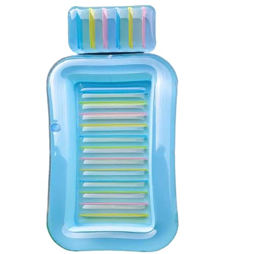 LAANCOO Bräunungspool Bett, Rechteck PVC aufblasbare Sonnenliege mit Kissen- und Getränkehalter, tragbarer Pool Float für Erwachsene und Kinder, perfekt für Strand, Sonnenbaden 69x43x8 Zoll von LAANCOO