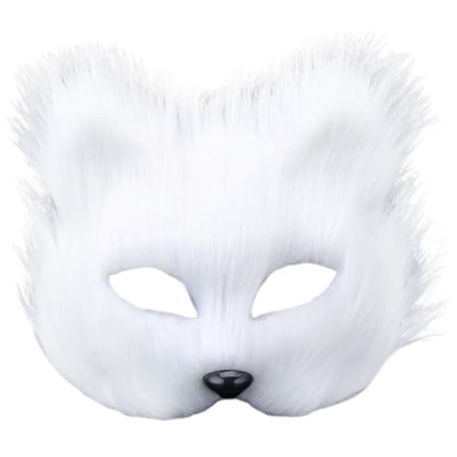 LAANCOO Fox Maske, Therian Fox Mask Halbes Gesicht atmungsaktiv für Cosplay -Kostüm Maskerade Party Halloween weiche pelzige leichte Weiße, pelzige weiße, pelzig LAANCOO Fox Maske, Therian Fox Mask Halbes Gesicht atmungsaktiv für Cosplay -Kostüm Maskerade Party Halloween weiche pelzige leichte Weiße, pelzige weiße, pelzig von LAANCOO