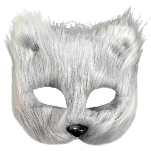 LAANCOO Fox Maske, Therian Fox Maske halbe Gesicht atmungsaktiv für Cosplay -Kostüm Maskerade Party Halloween, weiches pelziges Kostüm hellgrau, pelzig LAANCOO Fox Maske, Therian Fox Maske halbe Gesicht atmungsaktiv für Cosplay -Kostüm Maskerade Party Halloween, weiches pelziges Kostüm hellgrau, pelzig von LAANCOO