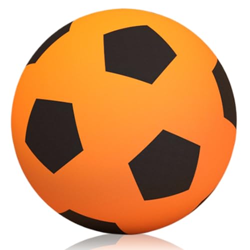 LAANCOO Größe 5 Stille Fußballkugel für Kinder Stoßdämpfung Foam Fußball Soft kleine Fußballgeräusche Reduktion für das Training, Kinderspielzeug Foam Fußball, Orange LAANCOO Größe 5 Stille Fußballkugel für Kinder Stoßdämpfung Foam Fußball Soft kleine Fußballgeräusche Reduktion für das Training, Kinderspielzeug Foam Fußball, Orange von LAANCOO