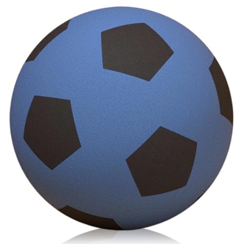 LAANCOO Innenfußballbälle Größe 5, weicher Stiller Fußball für Kinder PU Foam Football Schock Absorption Leichter Kleiner Fußball für Training Kinderspielzeug, Blau LAANCOO Innenfußballbälle Größe 5, weicher Stiller Fußball für Kinder PU Foam Football Schock Absorption Leichter Kleiner Fußball für Training Kinderspielzeug, Blau von LAANCOO