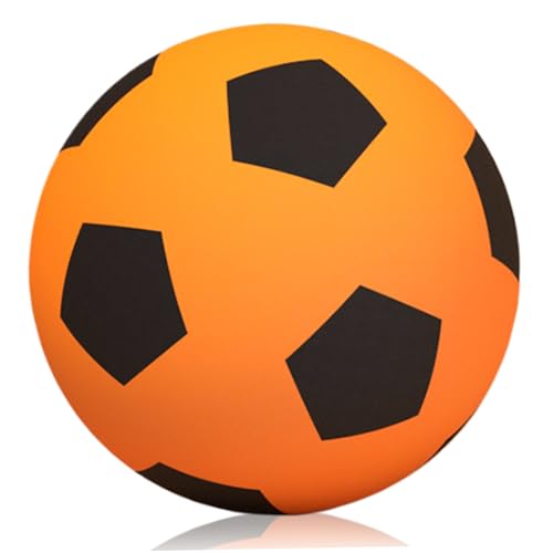 LAANCOO Innenfußballbälle Größe 5, weicher Stiller Fußball für Kinder PU Foam Football Schock Absorption Leichter Kleiner Fußball für Training Kinderspielzeug, Orange LAANCOO Innenfußballbälle Größe 5, weicher Stiller Fußball für Kinder PU Foam Football Schock Absorption Leichter Kleiner Fußball für Training Kinderspielzeug, Orange von LAANCOO
