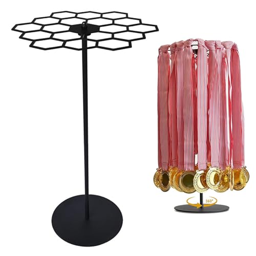 LAANCOO Medaillenhalter, Medaillenbügel -Display, 360 rotierende Medaillenhalter, über 45+ Medaillen -Kapazitätsmedaillen -Hanger -Display, Metallmedaille -Anzeige für Auszeichnungen oder Bänder von LAANCOO