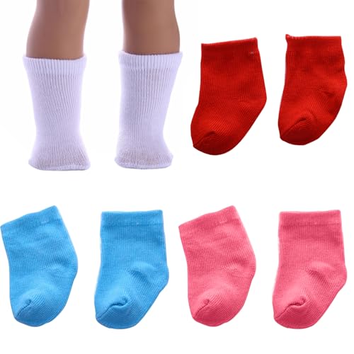 LAANCOO Puppensocken, 4 Paar Puppensocken, Mini -Socken -Babykleidung, Puppen -Knöchel -Socken, Puppenzubehör für 18 Zoll Babypuppen LAANCOO Puppensocken, 4 Paar Puppensocken, Mini -Socken -Babykleidung, Puppen -Knöchel -Socken, Puppenzubehör für 18 Zoll Babypuppen von LAANCOO