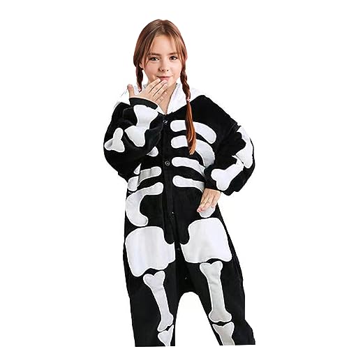 LAANCOO Skelett -Jumpsuit, Skelettkostüm Unisex Kapuze -Schädel Jumpsuit Größe 140 schwarz -weißes weiches gruseliges Halloween -Outfit für Kinder LAANCOO Skelett -Jumpsuit, Skelettkostüm Unisex Kapuze -Schädel Jumpsuit Größe 140 schwarz -weißes weiches gruseliges Halloween -Outfit für Kinder von LAANCOO