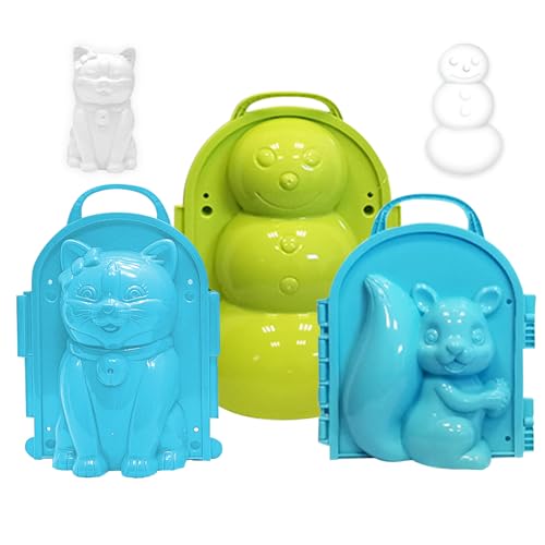 LAANCOO Snowballs Maker Plastik süßer Schneemann, Katze, Eichhörnchen -Schneefimmel, Schneespielzeug -Kits für Kinder im Freien von LAANCOO