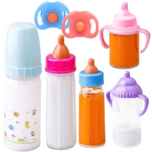 LAANCOO Spielzeugbabyflaschen für Puppen, Babypuppenflasche Set mit Schnuller Magie Verschwinden Milchsimulationszubehör für Kinder, so tun Spiele, Puppenflaschen mit verschwundenem Milch LAANCOO Spielzeugbabyflaschen für Puppen, Babypuppenflasche Set mit Schnuller Magie Verschwinden Milchsimulationszubehör für Kinder, so tun Spiele, Puppenflaschen mit verschwundenem Milch von LAANCOO