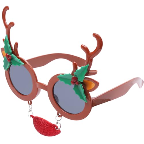 LAANCOO Weihnachtsgläser für Erwachsene Kinder kostenlose Größe Rentiere Weihnachten Sonnenbrille Unisex Full Frame Dekorative Weihnachtsfeier Gefälligkeiten von LAANCOO