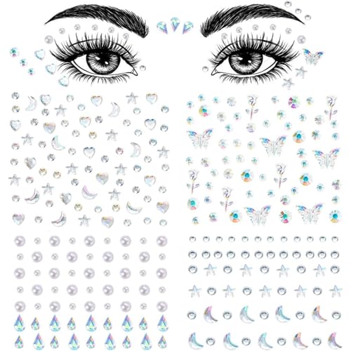 Selbstklebendes Gesicht Strasssteine Gesicht Edelsteine, Acrylgesicht Edelsteine kleben, Gesichtsaugen Nagelperlen Stern-Strücksteine Temporäre Aufkleber für Frauen und Mädchen, Gesicht Edels Selbstklebendes Gesicht Strasssteine Gesicht Edelsteine, Acrylgesicht Edelsteine kleben, Gesichtsaugen Nagelperlen Stern-Strücksteine Temporäre Aufkleber für Frauen und Mädchen, Gesicht Edels von LAANCOO