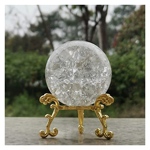 Haussammlung 5/6 cm Glas Eis Crack Ball Quarz Murmeln Magic Sphere Fengshui Ornaments Rocky Water Fountain Bonsai Ball Home Decor (Color : Only Ball, Size : 50mm) Raumdekoration ( Color : Ball With Ba von LABDIP