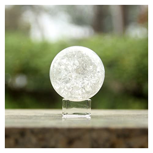 Voller Textur 5/6 cm Glas EIS Crack Ball Quarz Murmeln Magic Sphere Fengshui Ornaments Rocky Water Fountain Bonsai Ball Home Decor (Color : Only Ball, Size : 50mm) Haushaltswaren (Color : Ball with B von LABDIP