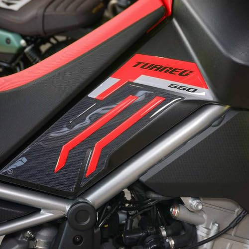 labelbike - 3D Aufkleber aus Gelharz seitlicher Tankschutz kompatibel mit Aprilia Tuareg 660 2022-2025 Farbe: Rot von LABELBIKE