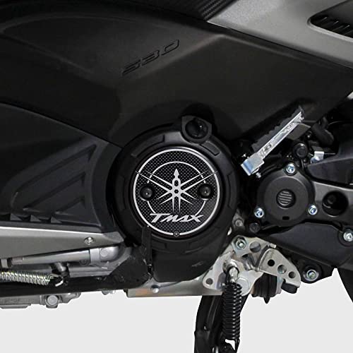 labelbike - 2 3D Harz Aufkleber für Motorrad-Roller-Carter-Dekorationen und Schutz kompatibel mit Yamaha TMAX 500-530 von 2001 bis 2016 - Farbe Carbonsilber von LABELBIKE