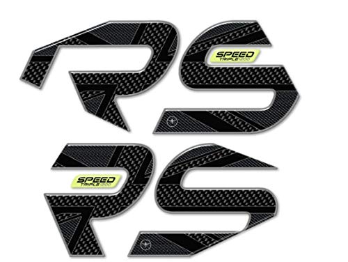labelbike - 2 x 3D-Gelprotektoren auf der Motorradtankseite, kompatibel mit Triumph Speed Triple 1200 1200 RS Carbon-Gelb von LABELBIKE