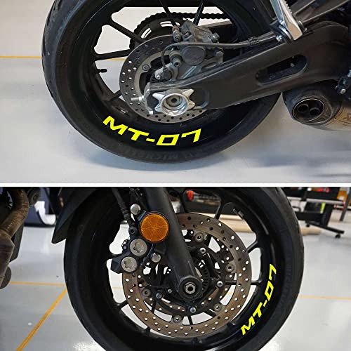 labelbike - Aufkleber Streifen Motorrad Felgen Räder Schutz Kit kompatibel mit Yamaha MT-07 Fluoreszierendes Gelb von LABELBIKE