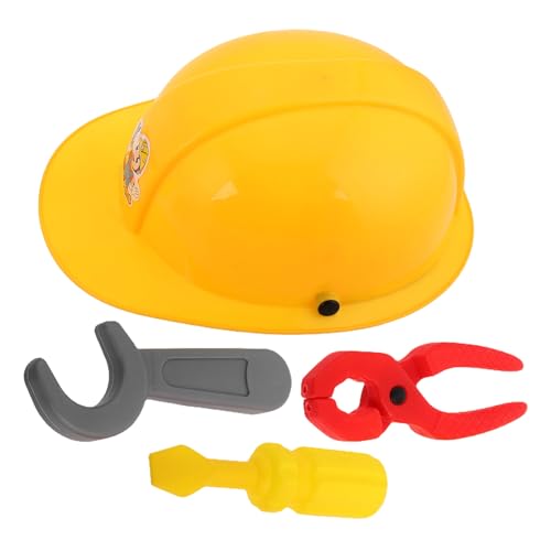 LABRIMP 1 Satz Werkzeugset für Bauarbeiter mit Realistischem Bauhelm Zange Schraubendreher und Schraubenschlüssel Pädagogisches Rollenspielzeug für Kreative Aufführungen und Spielspaß LABRIMP 1 Satz Werkzeugset für Bauarbeiter mit Realistischem Bauhelm Zange Schraubendreher und Schraubenschlüssel Pädagogisches Rollenspielzeug für Kreative Aufführungen und Spielspaß von LABRIMP