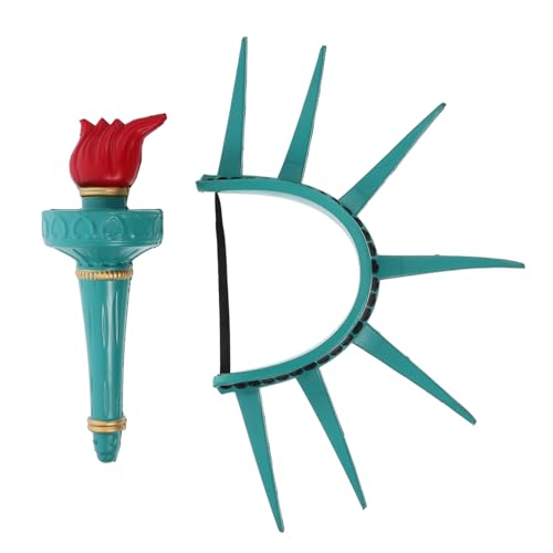 LABRIMP Lady Liberty Stirnband Krone Freiheitsstatue Kostümzubehör Jungen und Mädchen Touristenkostüm Usa Mottoparty-kleidung von LABRIMP