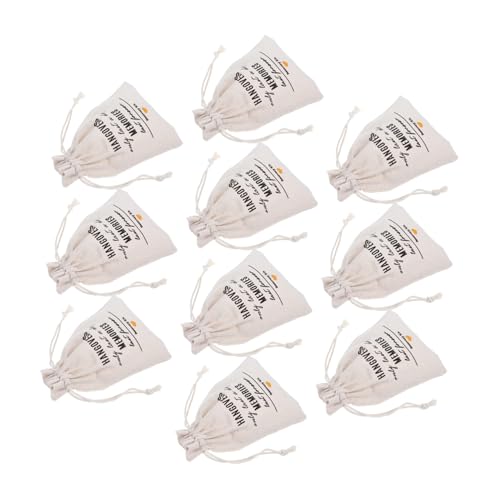LABRIMP 10 Stück Kordelzugbeutel Weiß Stabile Stoffbeutel als Junggesellinnenabschied Taschen Stilvolle Geschenktüten für Hochzeits Party-dekoration Vielseitig für Partybedarf von LABRIMP