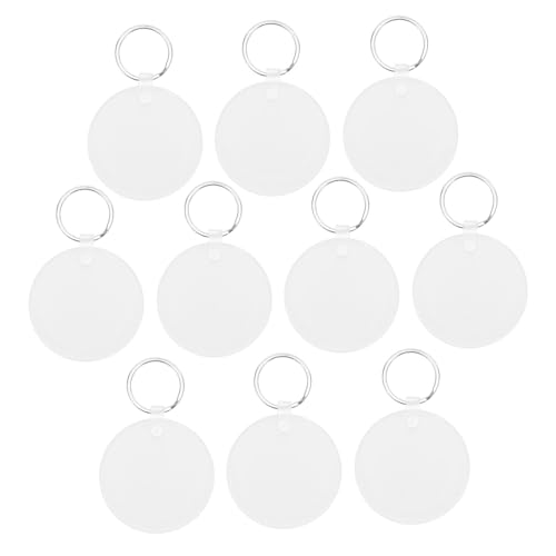 LABRIMP 10 Stück Teiliges Doppelseitige Sublimations-schlüsselanhänger Rund Hitzebeständige Diy-schlüsselring-blanks für Fotodruck Geeignet für Heat-transfer-bastelarbeiten und von LABRIMP