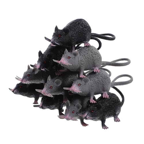 LABRIMP 10 Stück Teiliges Realistisches Ratten Gruselige Mäuse und Schwarz Langlebige Dekoration für Halloween und Streichspiele Leicht zu Reinigen für Horror Partys und Schaurige Deko LABRIMP 10 Stück Teiliges Realistisches Ratten Gruselige Mäuse und Schwarz Langlebige Dekoration für Halloween und Streichspiele Leicht zu Reinigen für Horror Partys und Schaurige Deko von LABRIMP