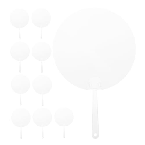 LABRIMP 10 Stück Teiliges Transparente Runde Handfächer zum Bemalen Tragbare Blanko DIY Fächer für Vielseitig als Dekoration Bühnenrequisit und Sommeraccessoire Geeignet von LABRIMP