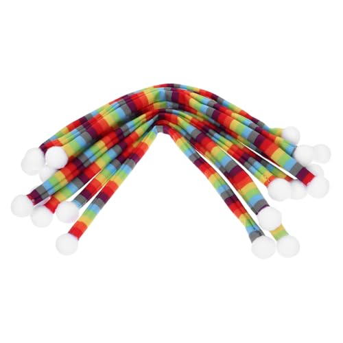 LABRIMP 10 Stück Weihnachts Dekoschal Klein Damen Gestrickt Übergroß Streifen Fröhliche Dekoration Elegante Schals Und Trendige Gemusterte Fransen Urlaub Mini Kunstpuppe von LABRIMP