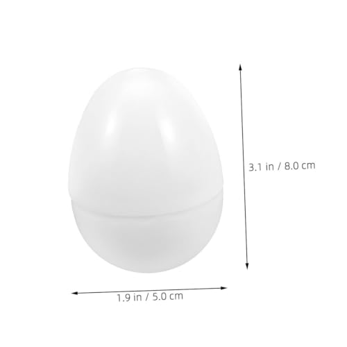 LABRIMP 10 Stück Weiße Plastik-Eier zum Befüllen Realistische Ostereier zum DIY Dekorieren Wiederverwendbar Robust als Süßigkeitenbox Party Klassenraum-preise Osterfest Zubehör von LABRIMP