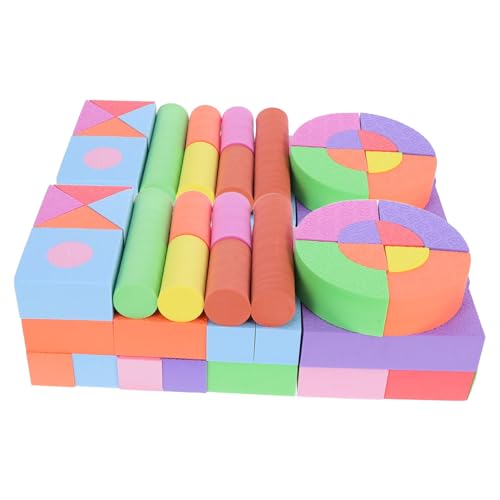 LABRIMP 100 Stück Teiliges Eva Schaumstoff Bausteine für Kleinkinder Lustige und Lehrreiche Spielzeugblöcke für Frühe Bildung Sichere und Farbenfrohe Bauklötze von LABRIMP