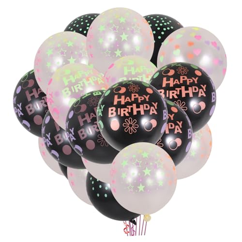 LABRIMP 100St fluoreszierender Ballon Neonlichter alles zum geburtstag dekor hochzeitsdeko leuchtende luftballons Ornament klare Luftballons Partyballons Ballons mit Neonpunkten von LABRIMP