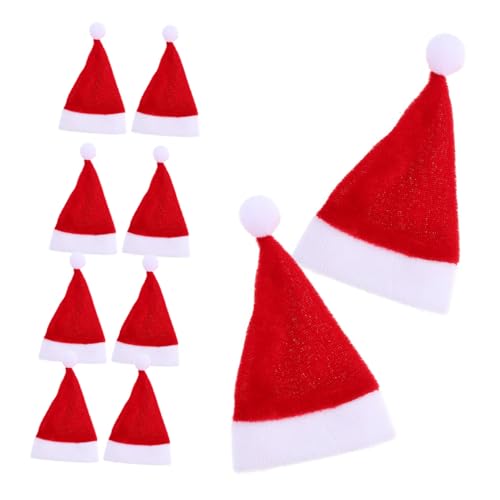 LABRIMP 12 Stück Mini Weihnachtsmannmütze Weihnachtspartyhut Lutscherhut Für Weihnachten Rosa Für Kleine Weihnachtsdekoration Winzige Dekorative Kleine Mütze Weihnachtsdekor Mini von LABRIMP