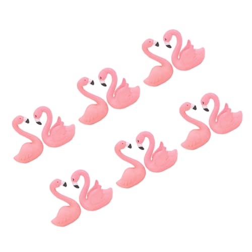 LABRIMP 12 Stück Teiliges Flamingo Deko für Kuchen Autos Adorable Flamingo Figuren mit Offenen und Geschlossenen Flügeln für Mikro Landschaften Wohnaccessoire von LABRIMP