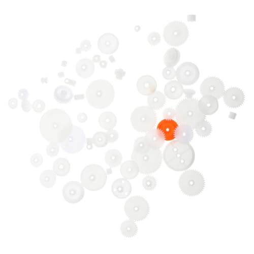 LABRIMP 128 Stück Teiliges Kunststoff Zahnräder Riemenscheiben Getriebe DIY Technik Modellbau Robotik Zubehör Robust Temperaturbeständig Vielseitig für Bildungsprojekte und Hobby von LABRIMP