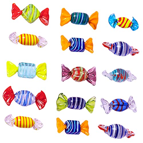 LABRIMP 15 Stück Teiliges Bunte Zuckerwaren Dekorationen Kreative Candy Ornamente für Party Hochzeit Weihnachten Vielseitige Tischdeko Zufällige Farben Sammlerstücke Zufällige Farbe von LABRIMP