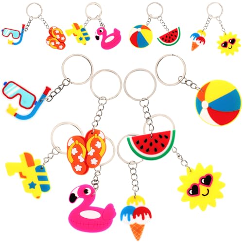 LABRIMP 16 Stück Hawaii Schlüsselanhänger Set Teiliges Dekorationsset für Schlüssel und Taschen Vielseitige Schlüsselanhänger für Strandpartys und Auffällige und Praktische Anhänger für von LABRIMP