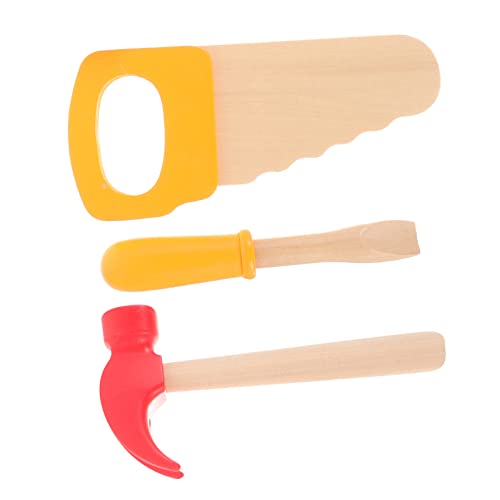 LABRIMP 1Satz Holzspielzeugset für Teiliges Werkzeugkit mit Hammer Säge und Schraubendreher Sicheres und Langlebiges Kinderspielzeug Motorischen Fähigkeiten von LABRIMP