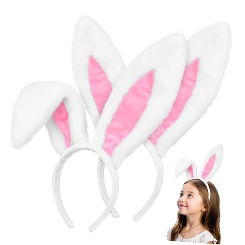 LABRIMP 2 . Hasenohren Haarband Elastisches Leichtes Bunny Ear Stirnband für Karneval Halloween Party und Hochzeit Bequemes Kostümzubehör für Frauen und Mädchen von LABRIMP