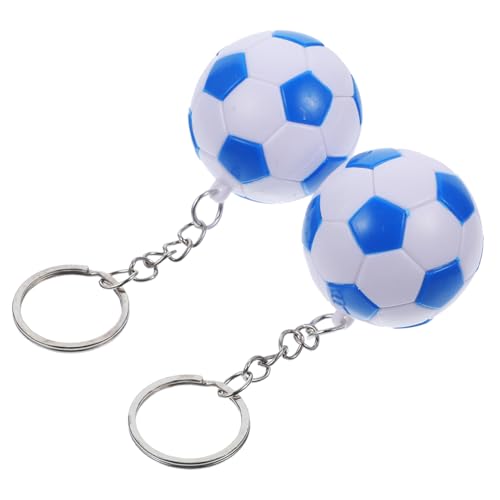 LABRIMP 2 STÜCK Fußball Schlüsselanhänger Blau Kreative Fußball Deko für Kindergeburtstag Schulkarneval und Partygastgeschenke Robust und Modisch von LABRIMP