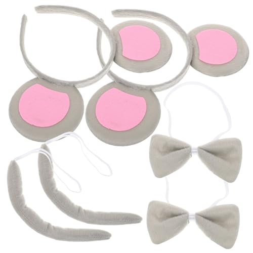 LABRIMP 2 Sätze Mäuseohren Haarreif mit und Schleife Leichtes Halloween Kostüm Zubehör Niedliches Mouse Kostüm für Damen und Mädchen für Fasching Karneval und Cosplay Party von LABRIMP