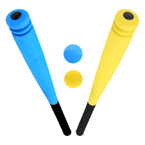 LABRIMP 2 Sätze Teiliges Baseballschläger und Ball aus Schaumstoff Blau und Gelb Sicherer Spielspaß für Kleinkinder im Freien für Kindergarten und Gartenaktivitäten von LABRIMP