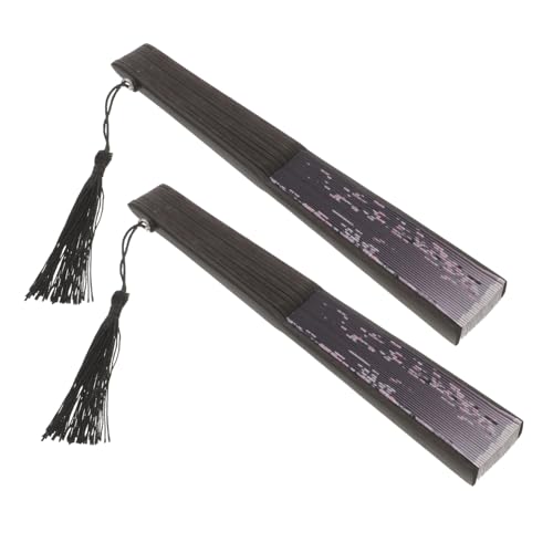 LABRIMP 2 Stück Antiker Faltbarer Chinesischer Tanzfächer Dekorativer Handfächer Schwarz für Performance Party Rave für Familie und Freunde LABRIMP 2 Stück Antiker Faltbarer Chinesischer Tanzfächer Dekorativer Handfächer Schwarz für Performance Party Rave für Familie und Freunde von LABRIMP
