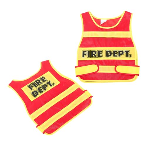 LABRIMP 2 Stück Feuerwehr Kostüm Feuerwehrweste für Kleinkinder Cosplay Rollenspielweste Verkleidung für Partys und Veranstaltungen von LABRIMP