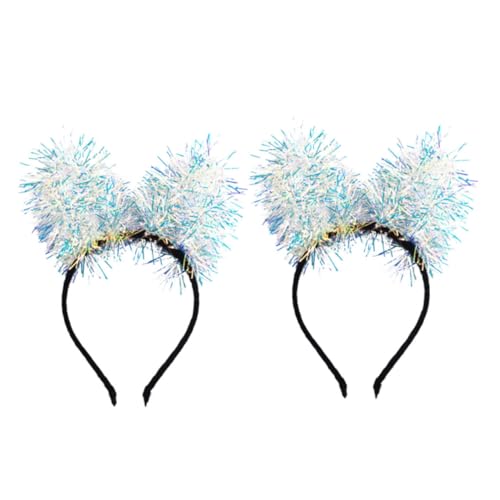 LABRIMP 2 Stück Hasenohren Stirnband Für Mädchen Haar Accessoires Für Schleife Haar Accessoires Kopfband Stirnbänder Party Haarreifen Party Kopfbedeckung Party Kopfschmuck von LABRIMP