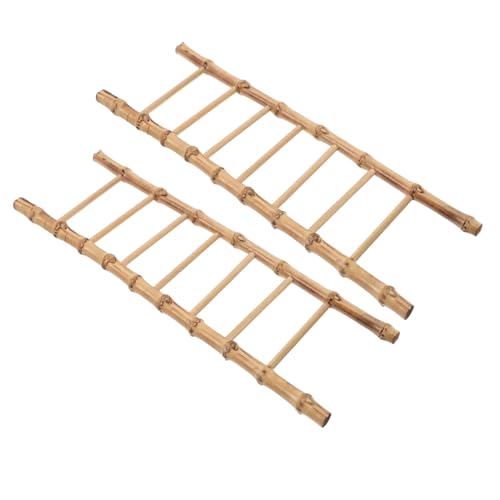 LABRIMP 2 Stück Mini Bambusleiter für Puppenhaus Filigrane Kleine Leiter Dekoration Handliche Miniatur Möbel für DIY Langlebiges Miniatur Ornament von LABRIMP