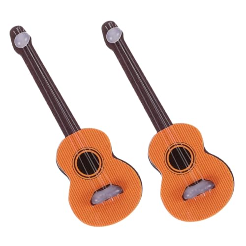 LABRIMP 2 Stück Miniatur Gitarre Teiliges aus Holz Realistische Mini Musikinstrumente für Puppenhaus Dekoration Leichte Verschleißfeste Modelle für Detailreiche Miniatur Szenerien von LABRIMP