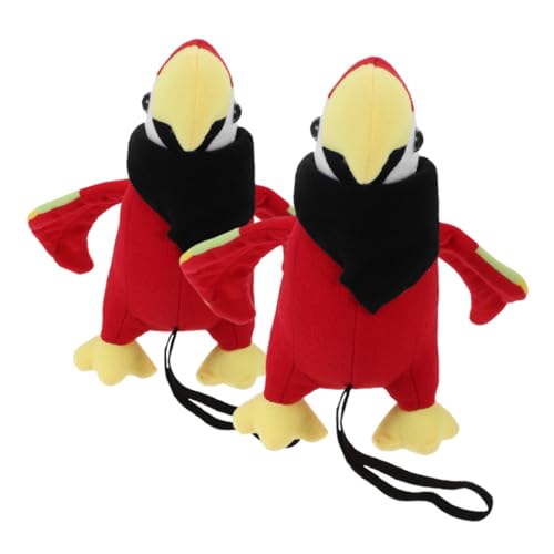LABRIMP 2 Stück Realistischer Plüsch Piratenpapagei Schulterprop mit Weichem PP Baumwollmaterial Teiliges mit Schwarzem Halstuch für Halloween Piratenpartys und Cosplay Kostüme von LABRIMP