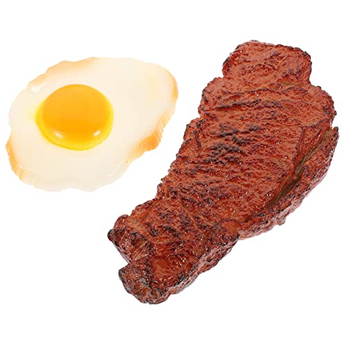 LABRIMP 2 Stück Steak pochiertes Eiermodell simuliertes Steak realistisches Spielfutter Probieren Sie Food Steak Fake Food als Küchendeko Fake Food für die Küche lebensechtes Steak PVC LABRIMP 2 Stück Steak pochiertes Eiermodell simuliertes Steak realistisches Spielfutter Probieren Sie Food Steak Fake Food als Küchendeko Fake Food für die Küche lebensechtes Steak PVC von LABRIMP