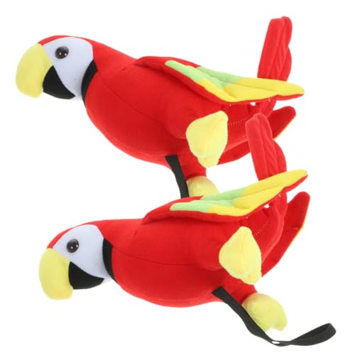 LABRIMP 2 Stück Teiliges Piraten Papagei Stofftier Plüschtier Schulterparrot Kinderkostüm Zubehör Verstellbar Sicher für Piratenparty und Geburtstagsfeier von LABRIMP